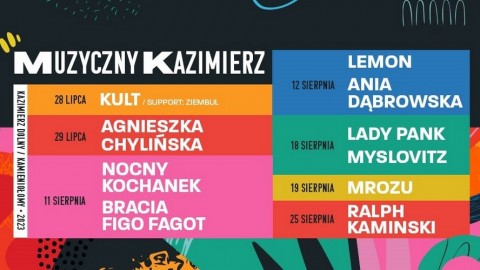 Muzyczny Kazimierz 2023 z gwiazdami polskiej sceny! Będzie się działo!